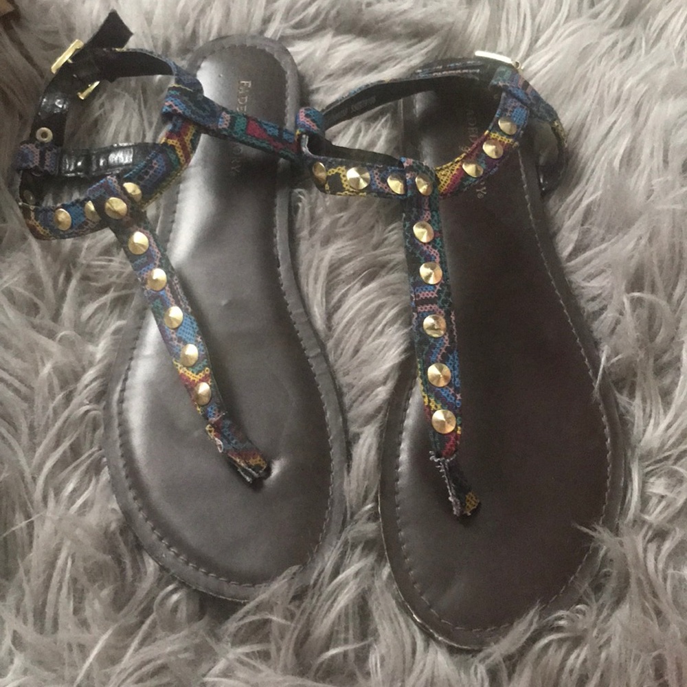 Multi print with rhintones SANDALS